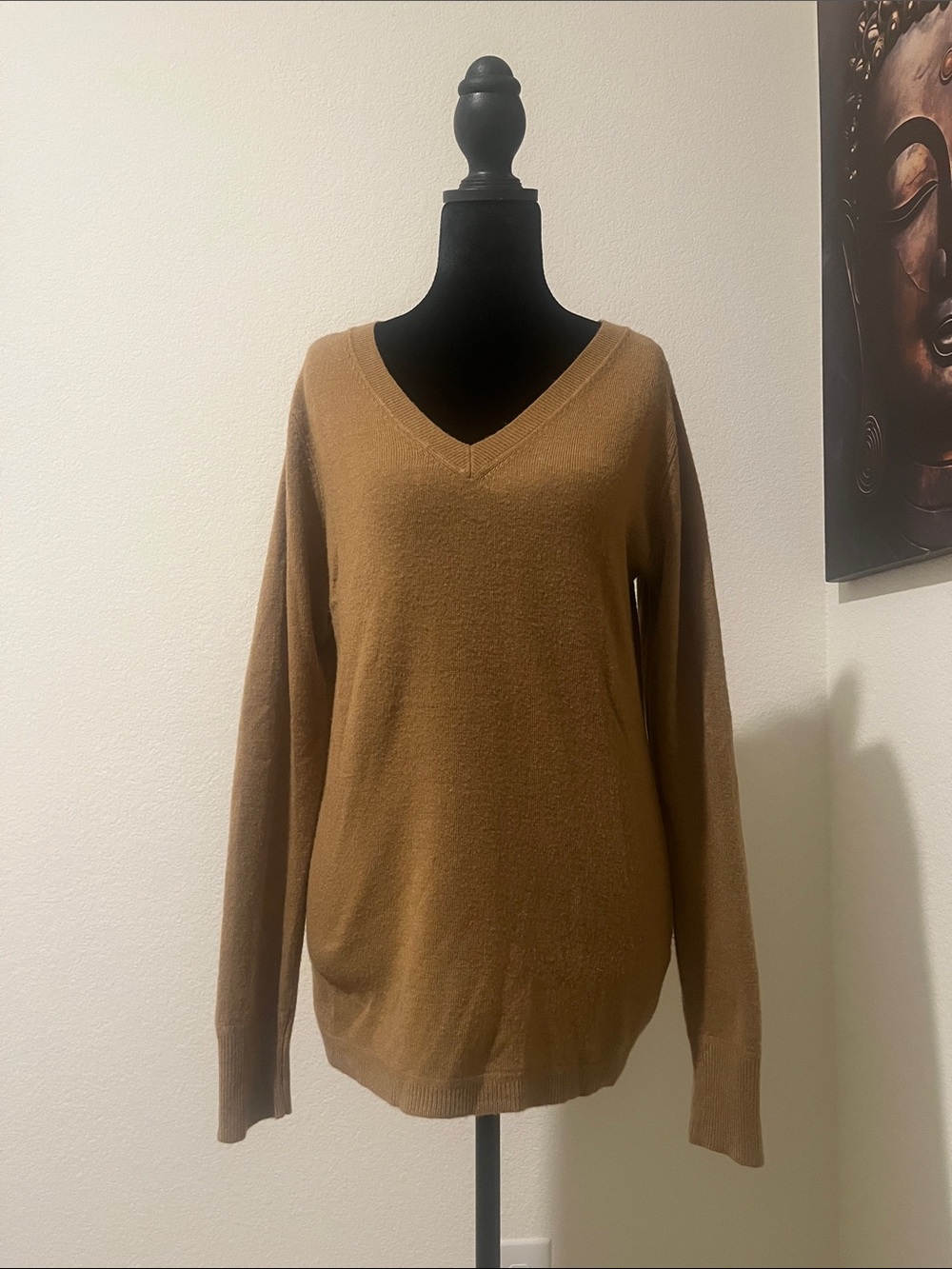 Croft and Barrow Classic V-Neck Women's Sweater in Camel